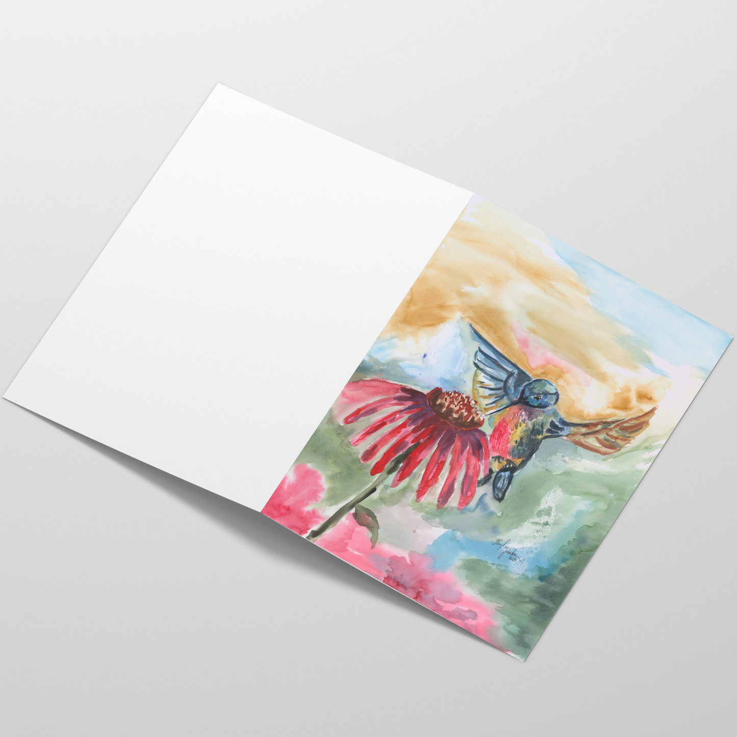 Folding Greeting Card and Envelope Bundle - A Jeweled Messenger - 5 1/8 x 7 - A7