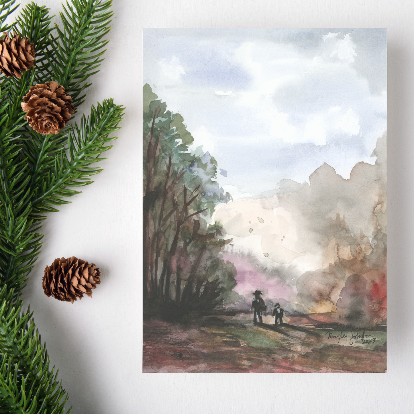 Note Card and Envelope Bundle - A Walk in the Forest - 5 1/8 x 7 - A7
