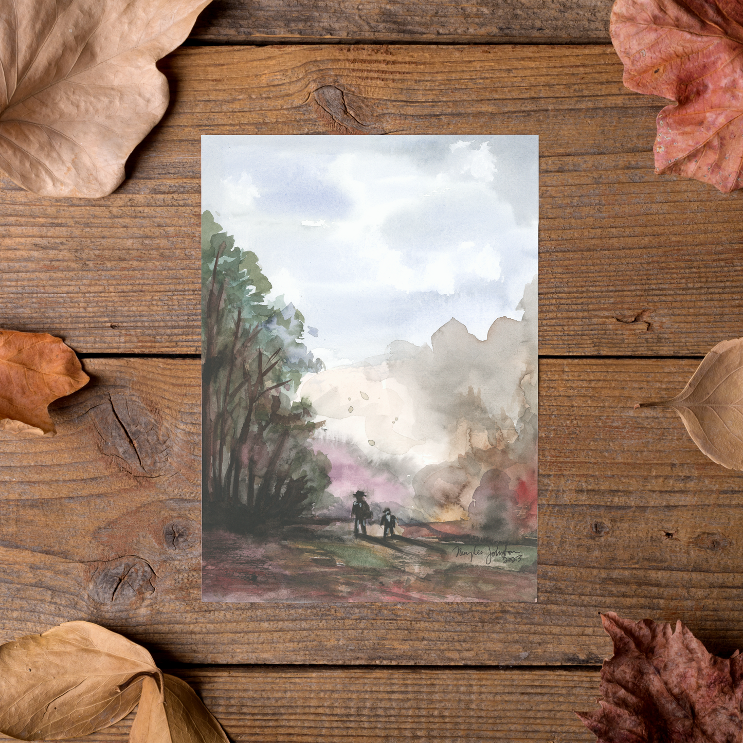 Note Card and Envelope Bundle - A Walk in the Forest - 5 1/8 x 7 - A7