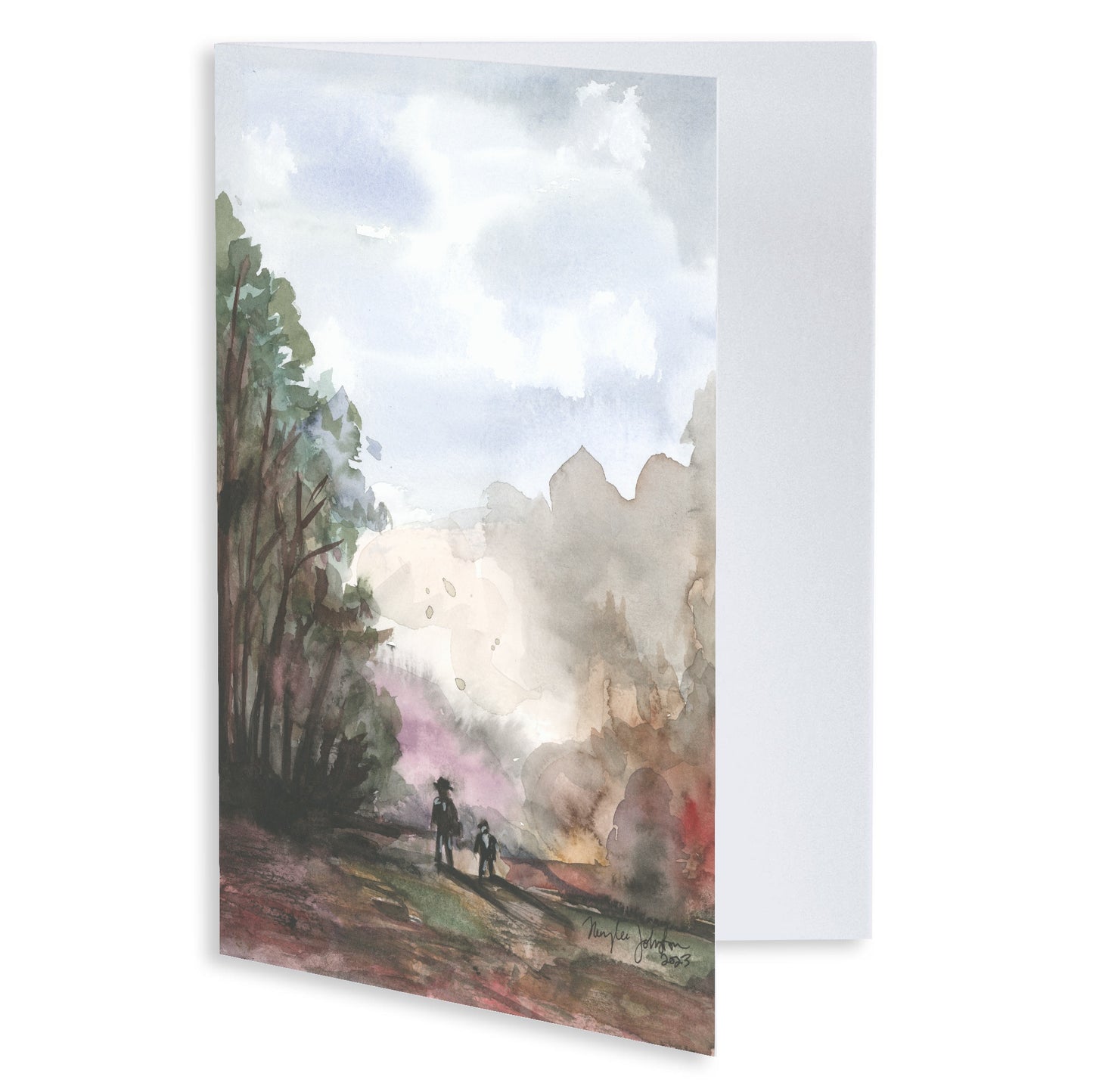 Folding Greeting Card and Envelope Bundle - A Walk in the Forest - 5 1/8 x 7 - A7