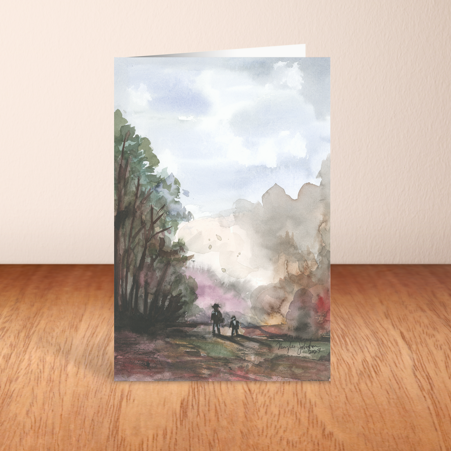 Folding Greeting Card and Envelope Bundle - A Walk in the Forest - 5 1/8 x 7 - A7