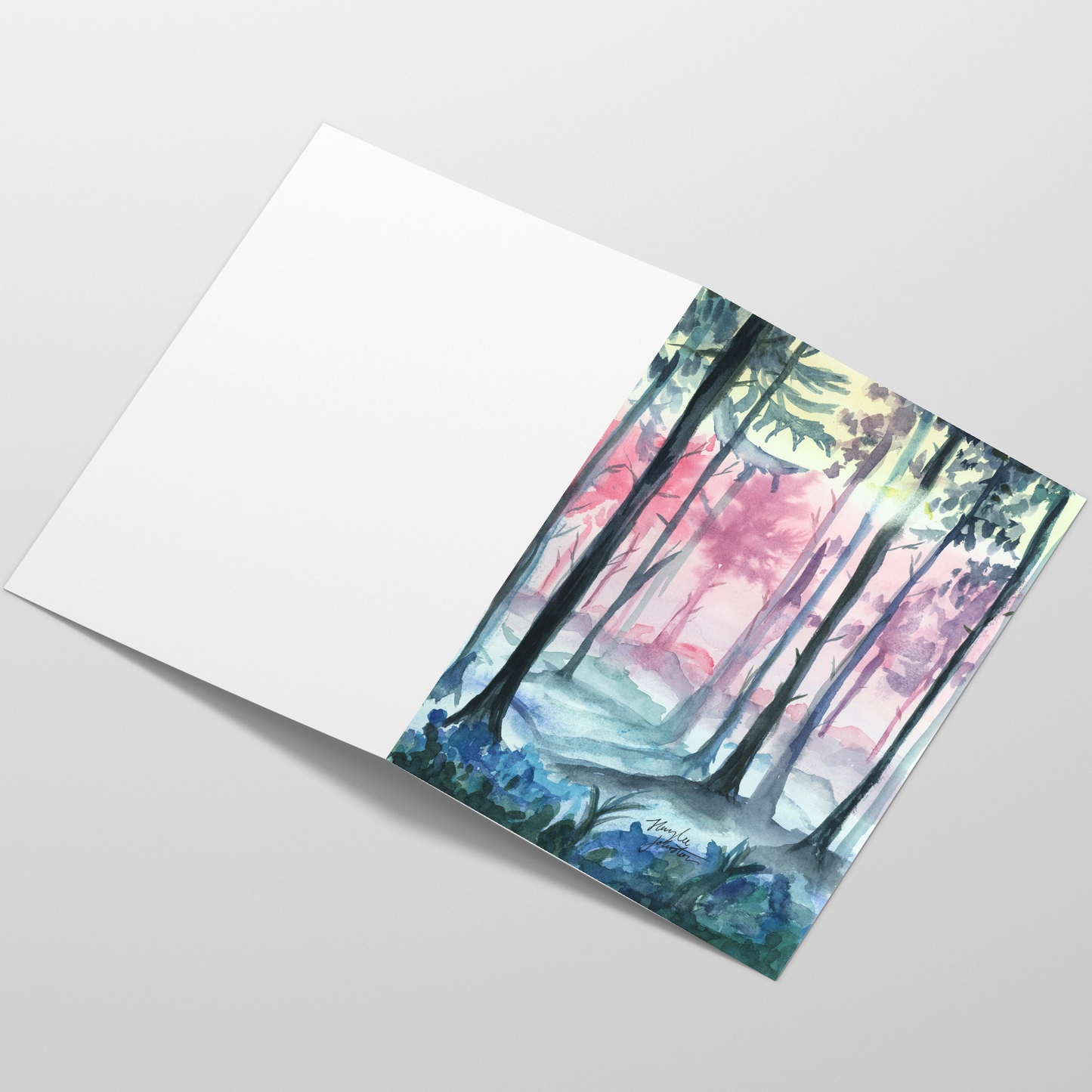 Folding Greeting Card and Envelope Bundle - Fairy Forest - 5 1/8 x 7 - A7