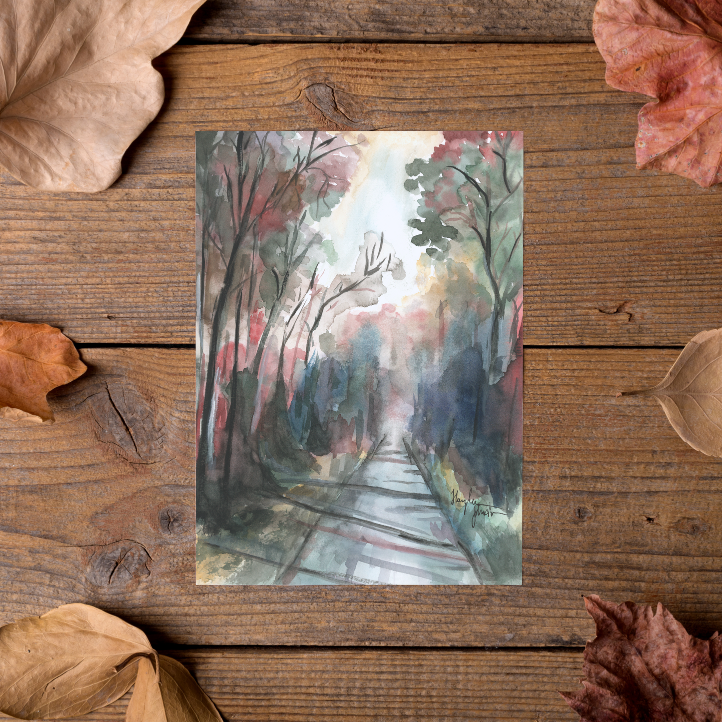 Note Card and Envelope Bundle - Forest Road - 5 1/8 x 7 - A7