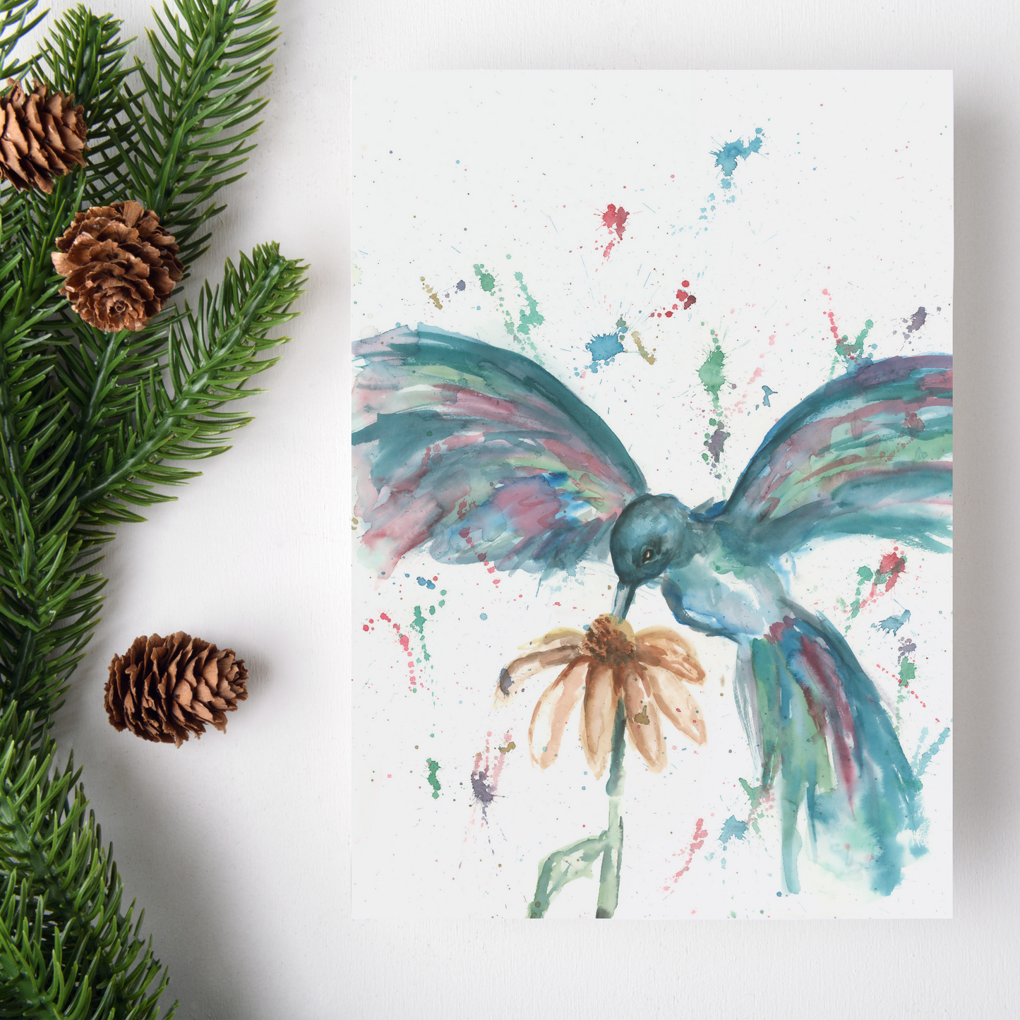 Note Card and Envelope Bundle - Hovering Hummingbird - 5 1/8 x 7 - A7