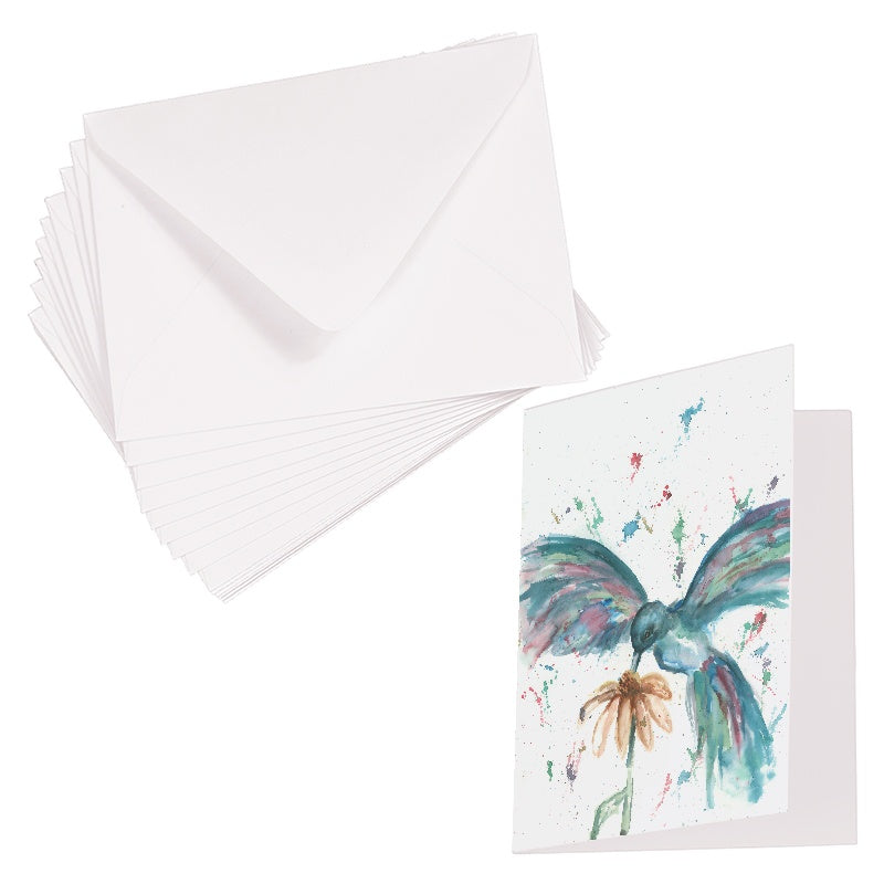 Folding Greeting Card and Envelope Bundle - Hovering Hummingbird - 5 1/8 x 7 - A7