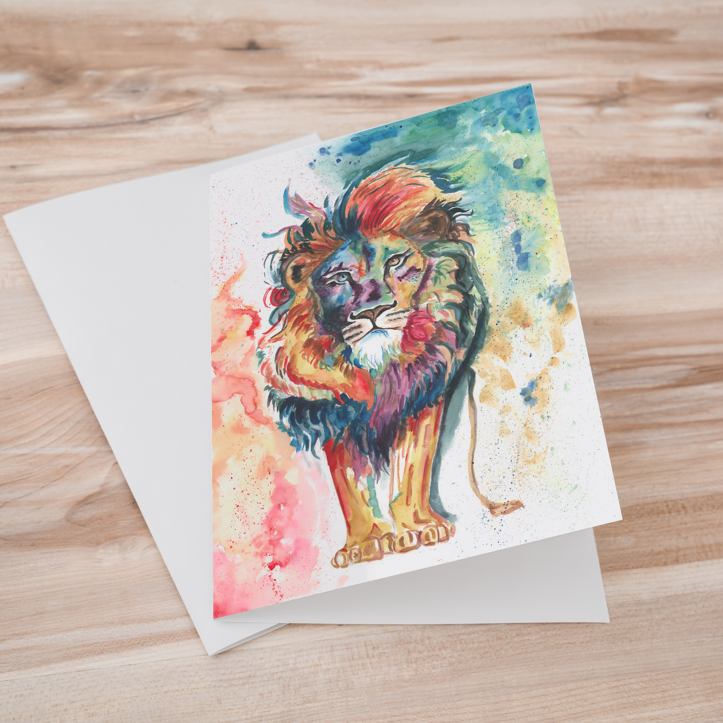 Folding Greeting Card and Envelope Bundle - Lion of Judah - 5 1/8 x 7 - A7