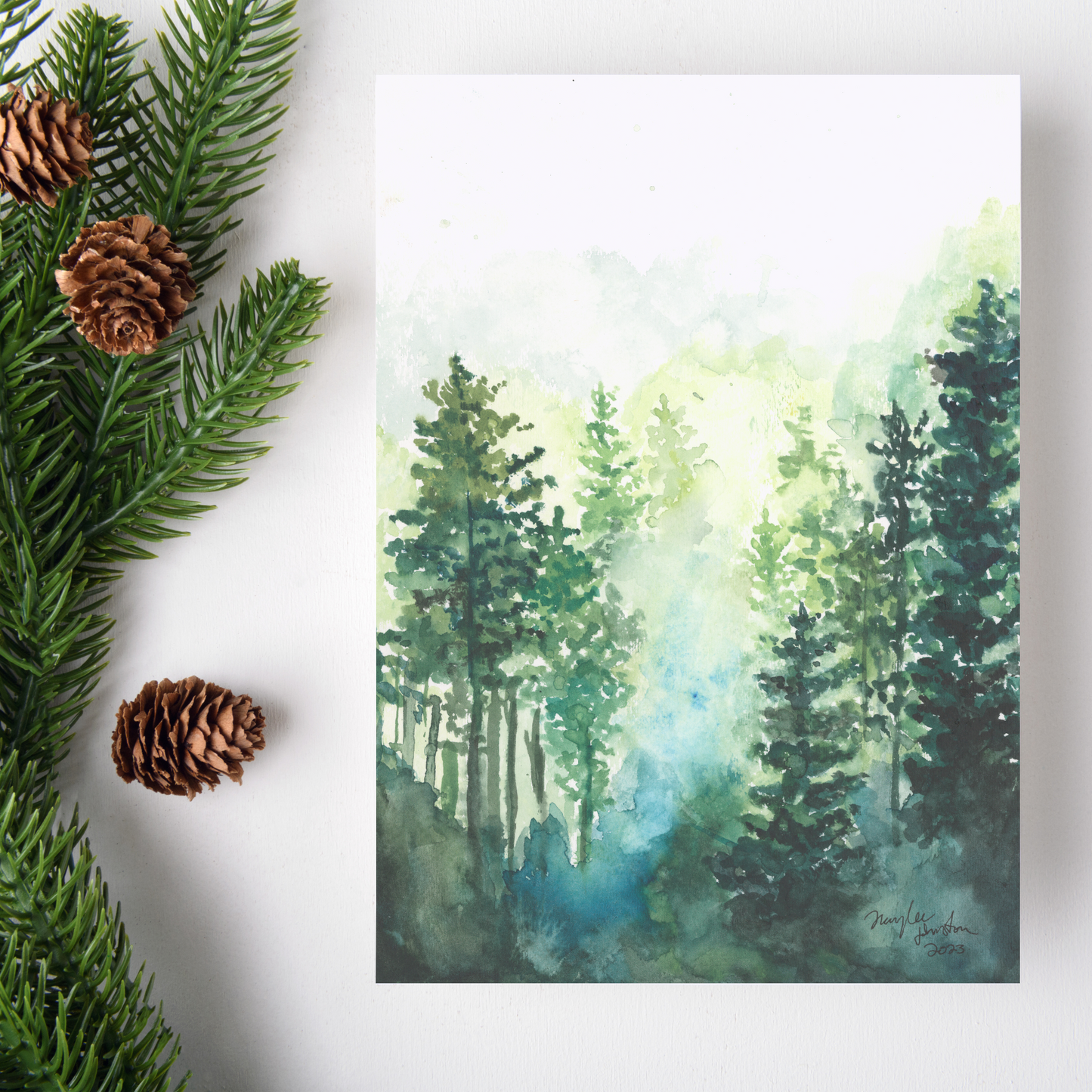 Note Card and Envelope Bundle - Morning Forest - 5 1/8 x 7 - A7