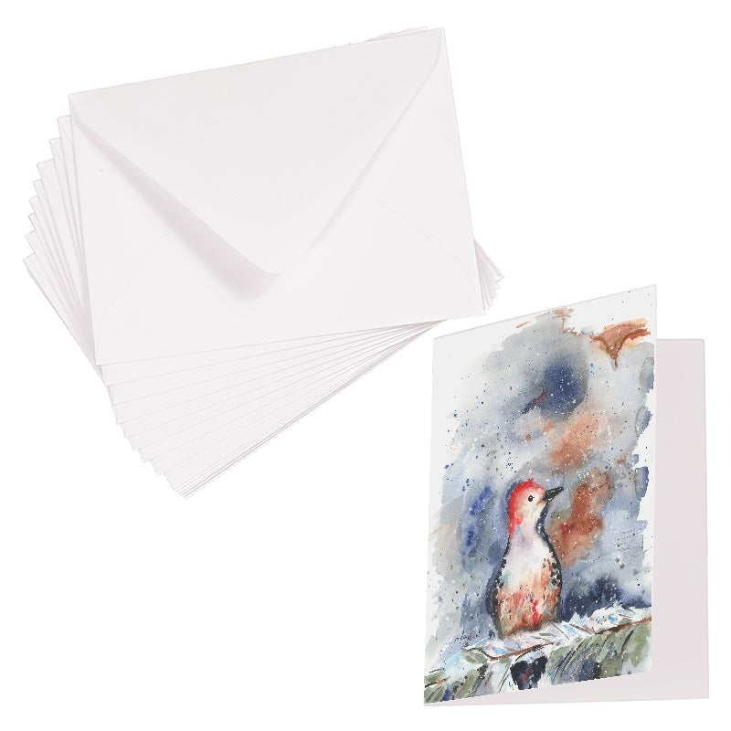 Folding Greeting Card and Envelope Bundle - Red Bellied Woodpecker - 5 1/8 x 7 - A7
