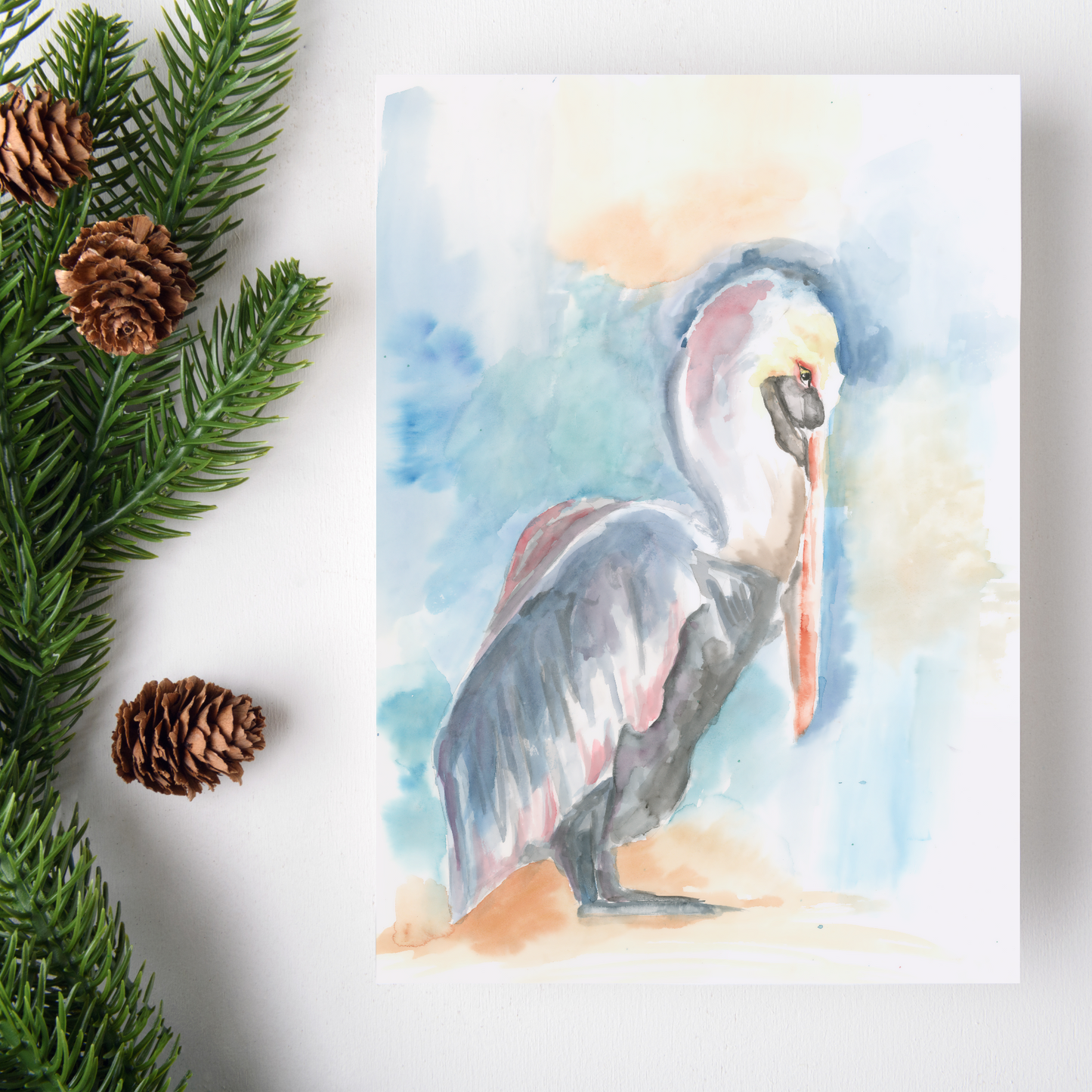 Note Card and Envelope Bundle - Shy Pelican - 5 1/8 x 7 - A7