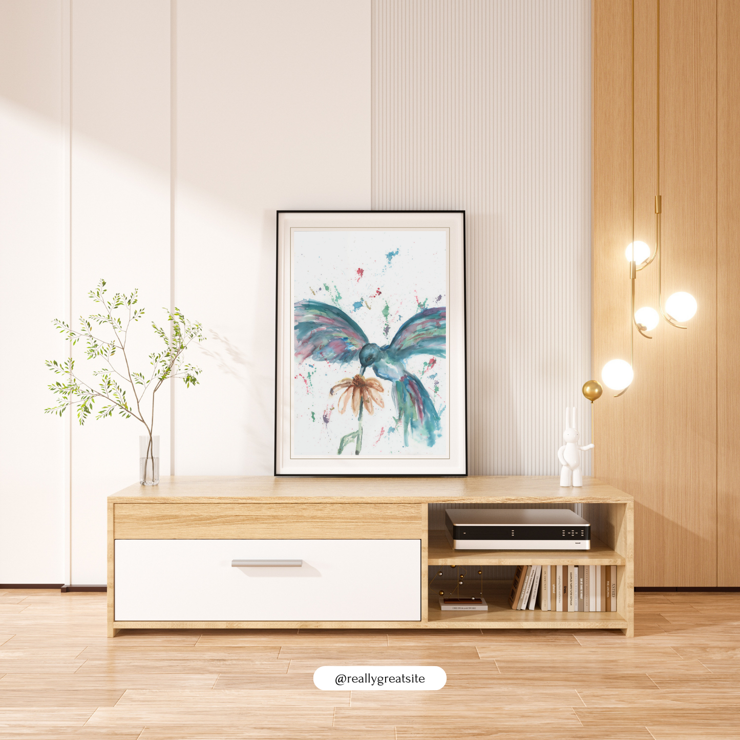 Hovering Hummingbird Watercolor Paintings, Hummingbird Watercolor Print