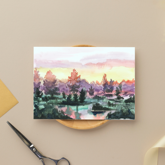 Note Card and Envelope Bundle - Misty Sunrise - 5 1/8 x 7 - A7